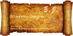Blauhorn Janina névjegykártya