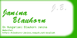 janina blauhorn business card